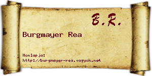 Burgmayer Rea névjegykártya